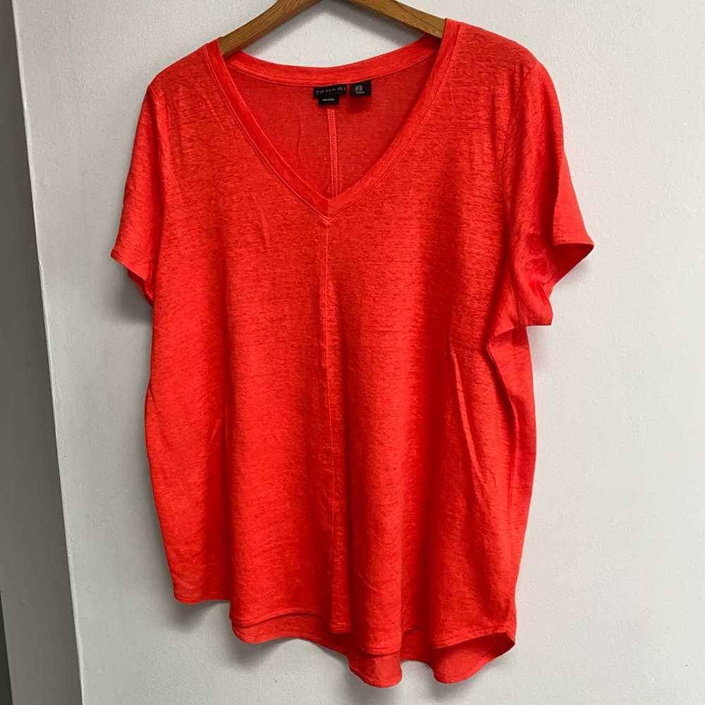 TAHARI 100% LINEN TOP - 1X - Picture 6 of 8